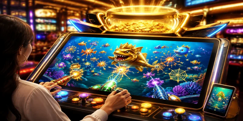 Giao diện sảnh game bắn cá jackpot với hũ thưởng tích lũy cực khủng tại DF99