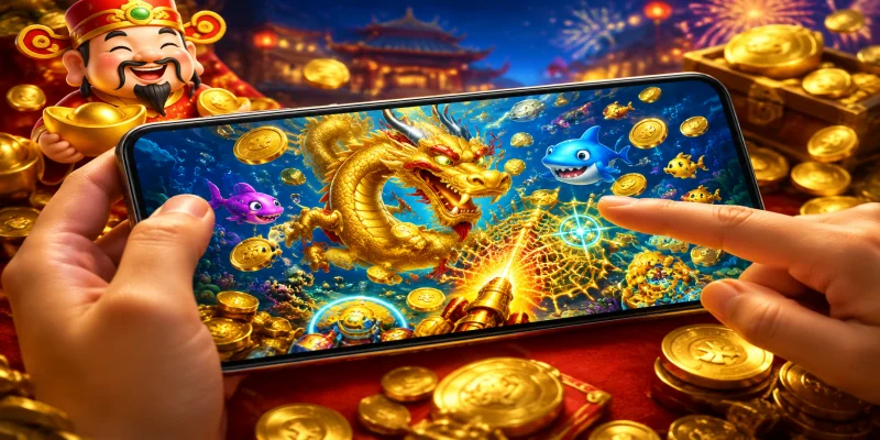 Giao diện sinh động của trò chơi bắn cá thần tài với vô vàn kho báu đại dương hấp dẫn tại DF99