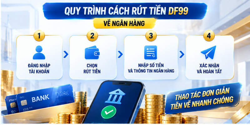 Quy trình cách rút tiền DF99 về ngân hàng